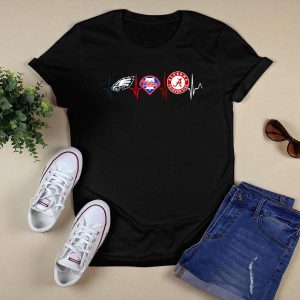 Eagles Phillies Alabama Crimson Tide Heartbeat T Shirt