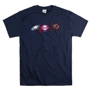 Eagles Phillies South Carolina Gamecocks Heartbeat T-Shirt