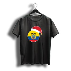 Ecuador Flag With Santa Hat Christmas T-Shirt