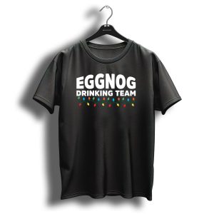 Eggnog Drinking Team Christmas Holiday Lights Funny Party T-Shirt