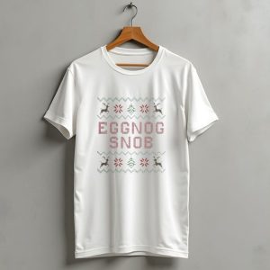 Eggnog Snob Ugly Christmas 2024 Reindeer Snowflake T Shirt
