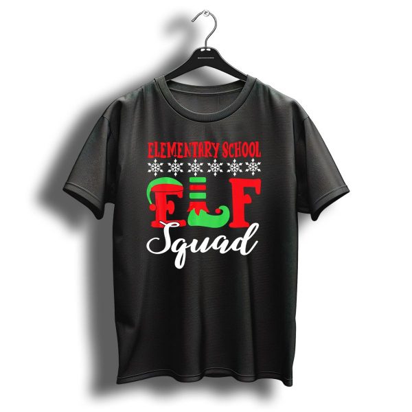 Elementary School Elf Squad Christmas Snowflakes T Shirt 1 t shirt 1
