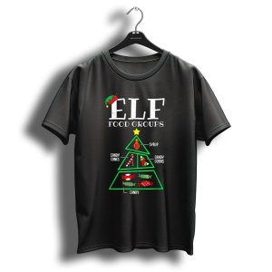 Elf Food Groups Candy Canes Candy Corns Syrup Christmas Tree T-Shirt