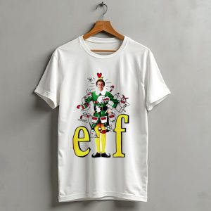 Elf Movie Inspired Christmas Sketch Design Featuring Iconic Character T-Shirt