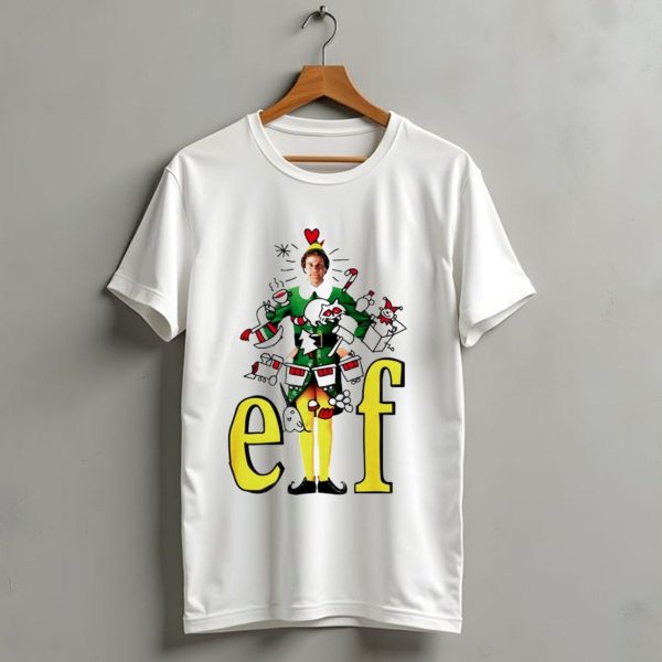 Elf Movie Inspired Christmas Sketch Design Featuring Iconic Character T Shirt 1 t shirt 1