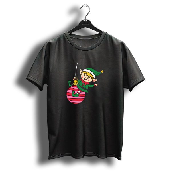 Elf On Striped Christmas T Shirt 1 t shirt 1