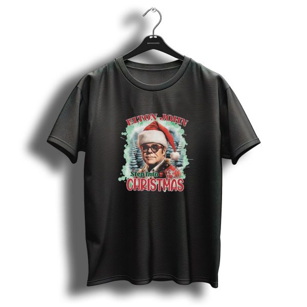 Elton John Step Into Christmas Signature 2024 Holiday Santa Hat Edition T Shirt 1 t shirt 1
