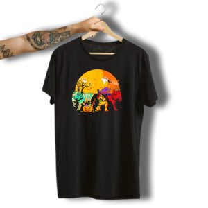 English Bulldog Halloween Ghosts And Witch Costumes With Pumpkin Candy T-Shirt