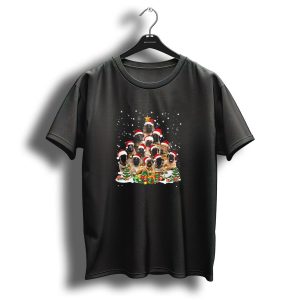 English Mastiff Santa Hat Christmas Tree With Presents And Snowflakes T Shirt