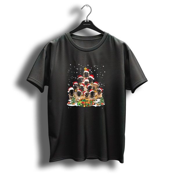 English Mastiff Santa Hat Christmas Tree With Presents And Snowflakes T Shirt 1 t shirt 1