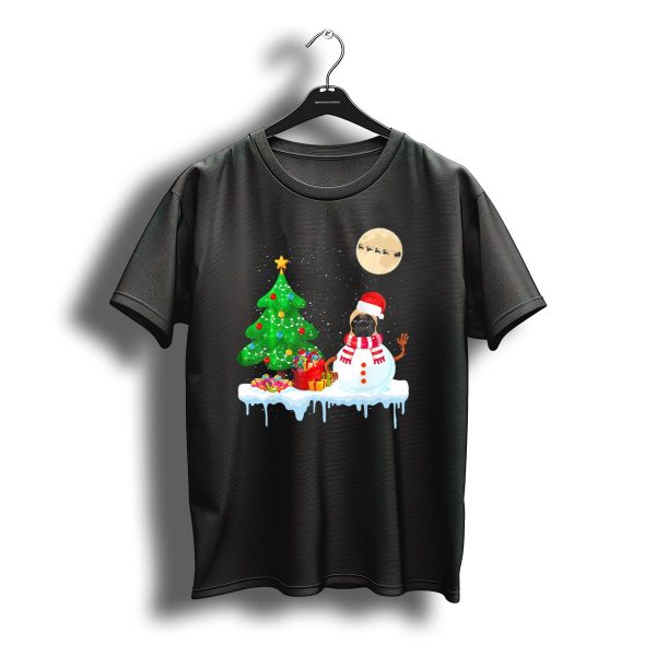English Mastiff Snowman Santa Hat Christmas Tree Full Moon T Shirt t shirt 1