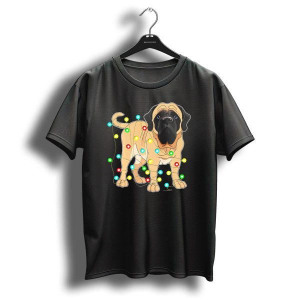 English Mastiff Wrapped In Christmas Lights Love T Shirt 1 t shirt 1