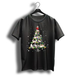 English Setter Dog Christmas Tree With Snowflakes And Holiday Decorations T-Shirt