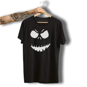 Evil Scary Pumpkin Face Creepy Grinning Jack O' Lantern Halloween Expression T-Shirt