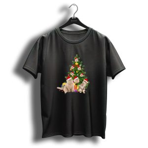 Exotic Shorthair Cat Christmas Tree With Santa Hats And Presents T Shirt