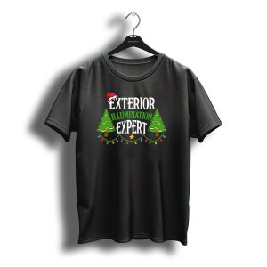 Exterior Illumination Expert Christmas Santa Hat Lights Trees T-Shirt