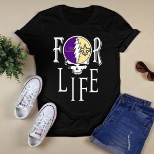 For Life Lsu Tigers Saints Skull T-Shirt
