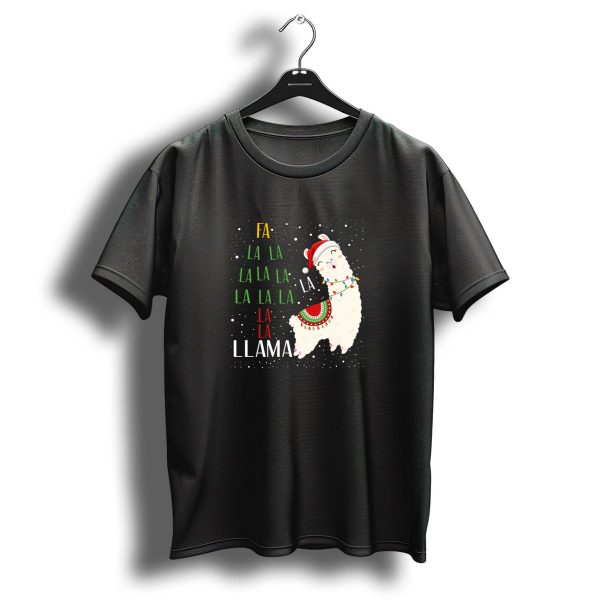 Fa La La La La La La La La Llama Christmas Santa Hat Festive T Shirt 1 t shirt 1