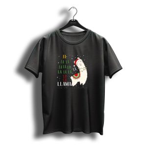 Fa La La La La La La La La Llama Christmas Santa Hat Festive T-Shirt