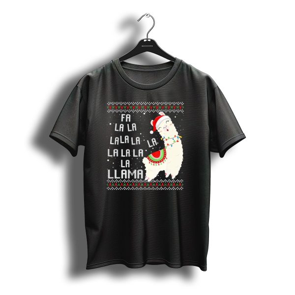 Fa La La La La La La Llama Ugly Christmas Santa Alpaca T Shirt t shirt 1