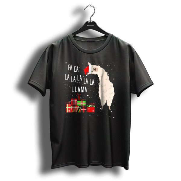 Fa La La La La La Llama Christmas Gifts Santa Hat T Shirt 1 t shirt 1