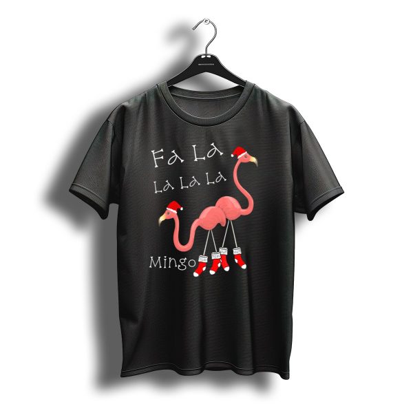 Fa La La La La La Mingo Pink Flamingo Christmas Santa T Shirt t shirt 1