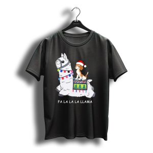 Fa La La La Llama Santa Beagle Festive Christmas Ride T-Shirt