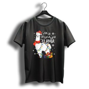 Fa La La Llama Christmas Lights And Gifts T Shirt