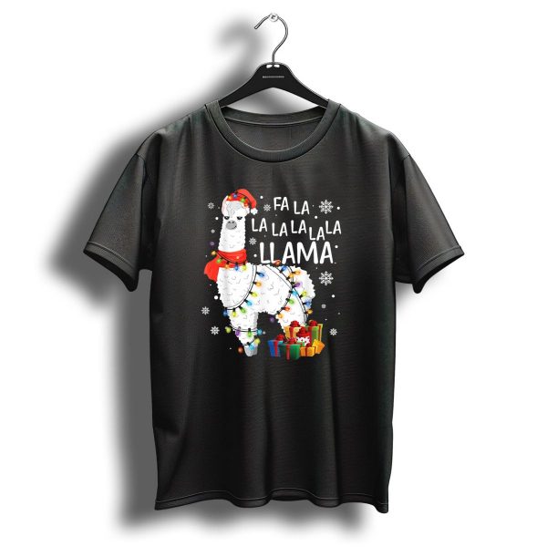 Fa La La Llama Christmas Lights And Gifts T Shirt 1 t shirt 1