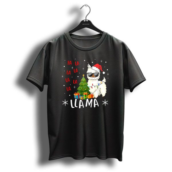 Fa La La Llama Llama Christmas Santa Hat Sunglasses Tree Presents T Shirt 1 t shirt 1