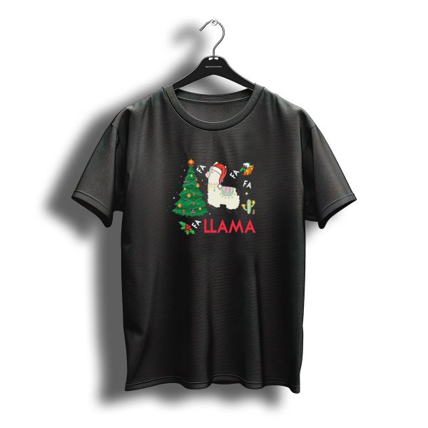 Fa La La Llama Santa Christmas Tree Festive Cactus T Shirt t shirt 1