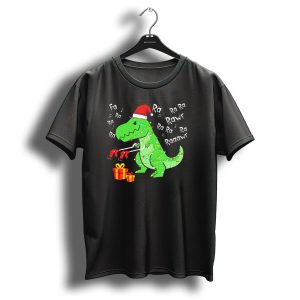 Fa Ra Ra Ra Ra Rawr Rex With Christmas Santa Hat Dinosaur T Shirt