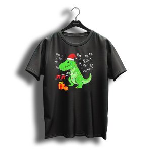 Fa Ra Ra Ra Ra Rawr Rex With Christmas Santa Hat Dinosaur T-Shirt