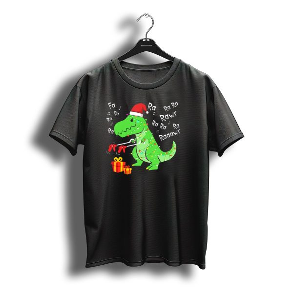 Fa Ra Ra Ra Ra Rawr Rex With Christmas Santa Hat Dinosaur T Shirt t shirt 1