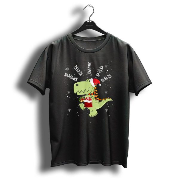 Fa Ra Ra Ra Rawr Raaawr Trex Christmas Dinosaur Santa Hat T Shirt 1 t shirt 1