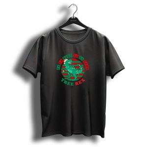 Fa Ra Rawr Ra Ra Rawr Tree Rex Dinosaur Christmas Lights Santa Hat T Shirt