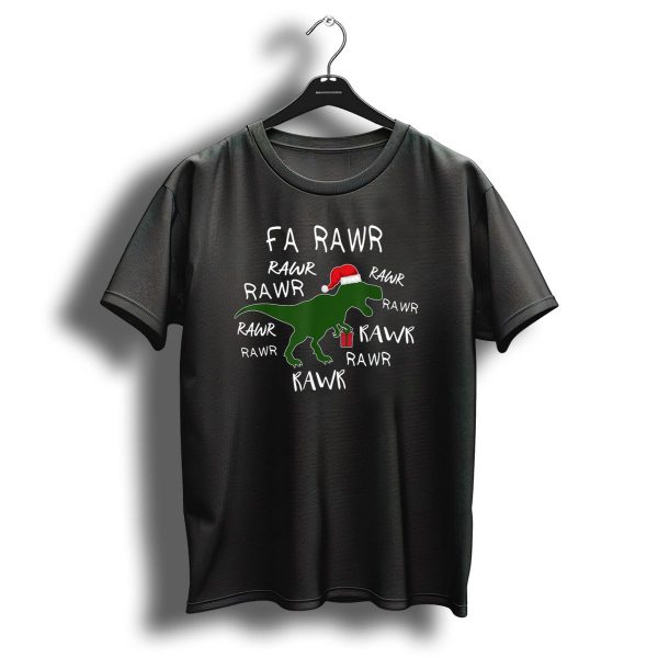 Fa Rawr Rawr Dinosaur Christmas Trex Holiday Santa Hat Present T Shirt 1 t shirt 1