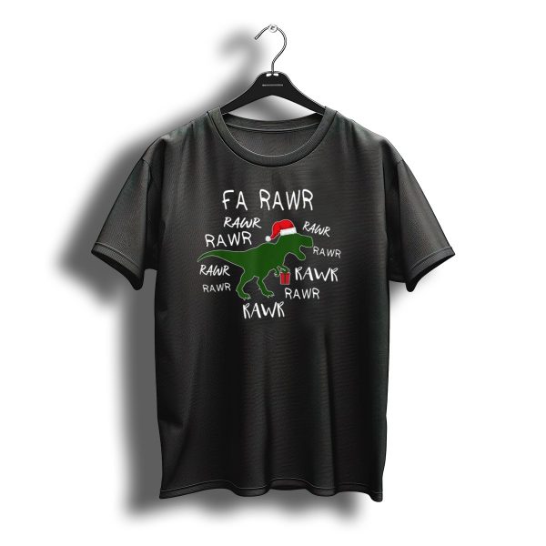 Fa Rawr Rawr Dinosaur Christmas Trex Holiday Santa Hat Present T Shirt t shirt 1