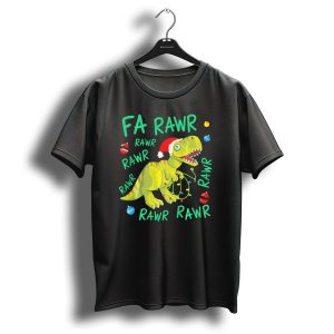 Fa Rawr Rawr Rawr Tyrannosaurus Rex Santa Hat Christmas Ornaments T Shirt