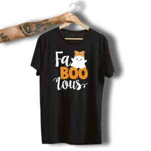 Fab Boo Lous Halloween Ghost With Bow T-Shirt