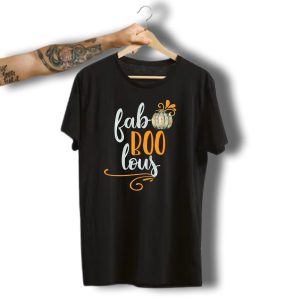 Fab Boo Lous Halloween Gray And Orange Pumpkin T-Shirt