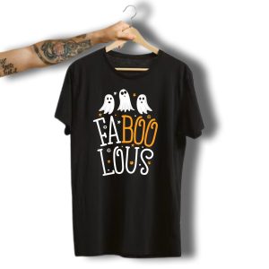 Faboolous Ghost Halloween Funny Pun With Boo And Spooky Stars T-Shirt