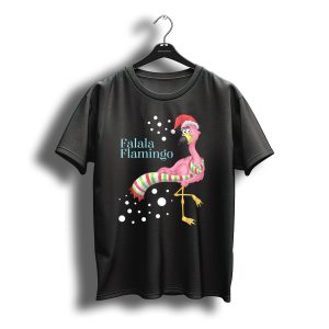 Falala Flamingo Santa Hat Christmas Holiday T-Shirt