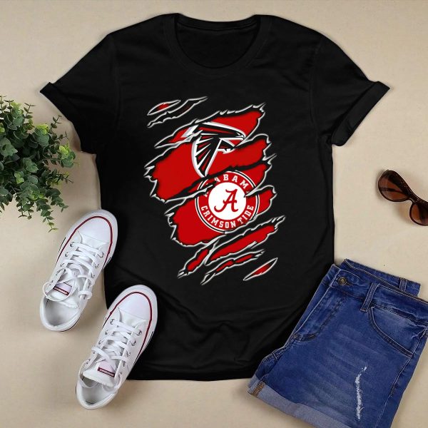 Falcons Alabama Crimson Tide Hybrid T Shirt Style 1 Black 1