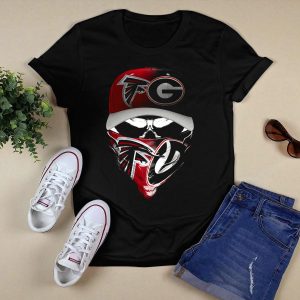 Falcons Georgia Bulldogs Skull Bandana Cap Combo T Shirt