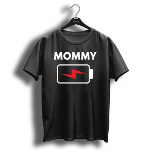 Family Matching Christmas Battery Icon Funny Mommy T-Shirt