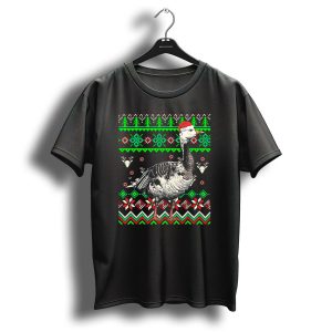 Farm Animal Ugly Christmas Goose With Santa Hat And Festive T Shirt