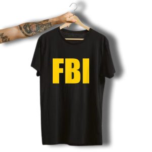 Fbi Agent Costume Funny Halloween Navy Gold T-Shirt