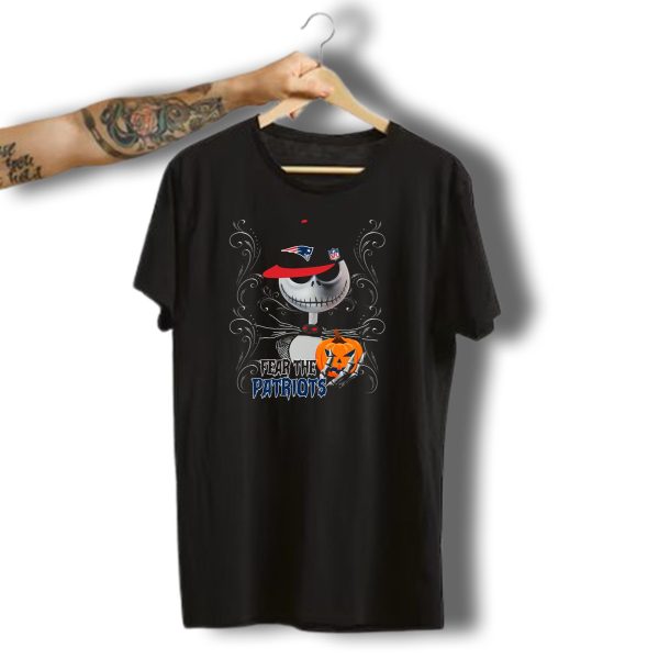 Fear The Patriots Nfl Halloween Skeleton Pumpkin T Shirt t shirt 1