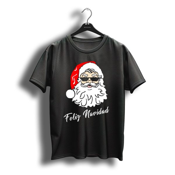 Feliz Navidad Christmas Thug Life Santa With Sunglasses T Shirt t shirt 1